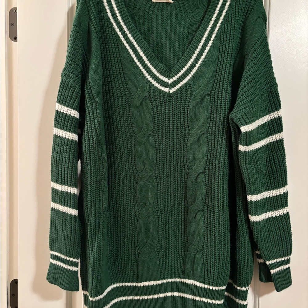 Vanilla Bay Forest Green V-Neck Sweater